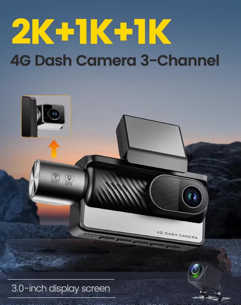 G11 Pro 3-Channel Touch 4G Dash Cam