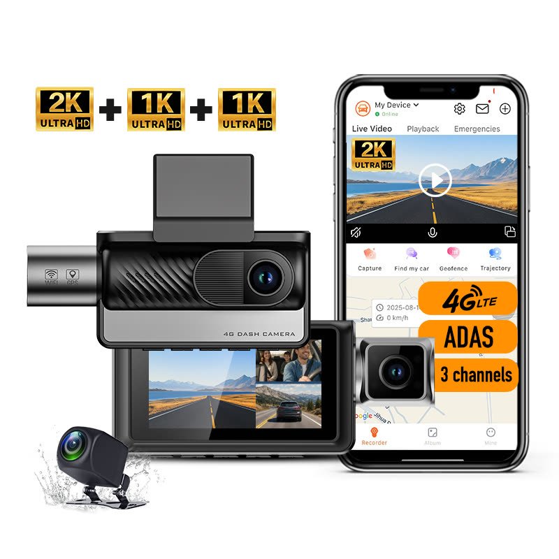 G11 Pro 3-Channel Touch 4G Dash Cam image 2