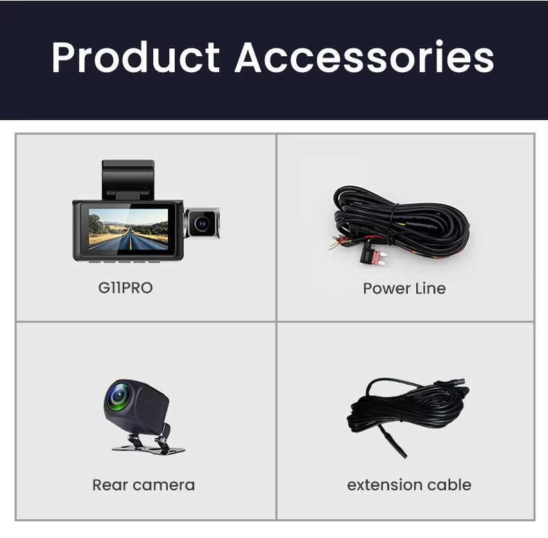 G11 Pro 3-Channel Touch 4G Dash Cam image 10