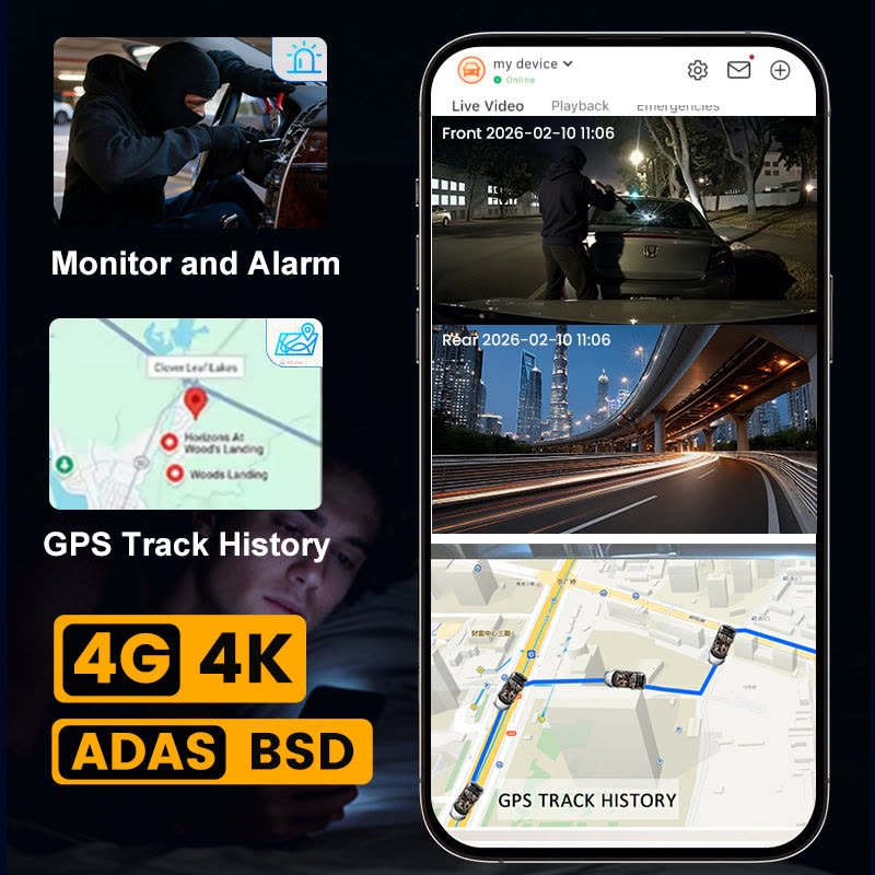 Z66 4K 4G Touch Dash Cam image 4
