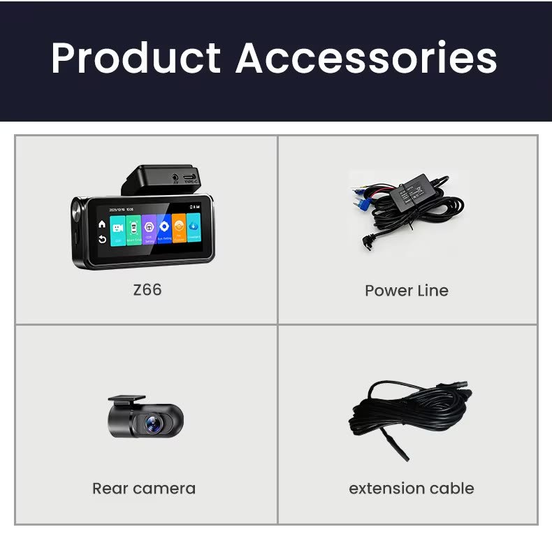Z66 4K 4G Touch Dash Cam image 10