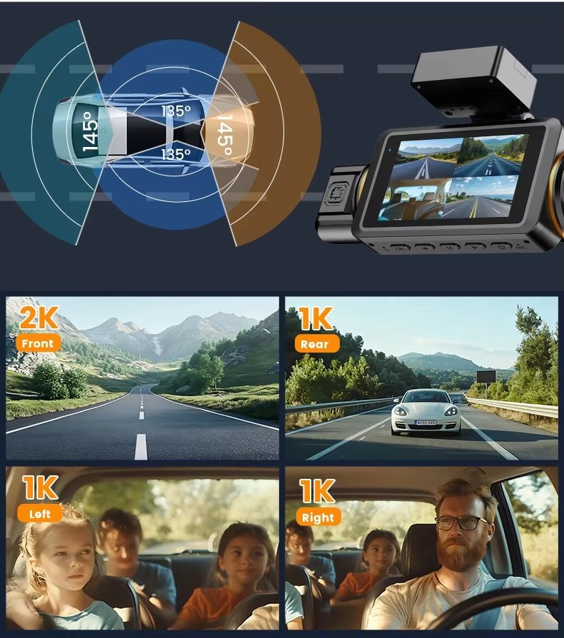 M77 4-Channel 2K 4G Touch Dash Cam image 9