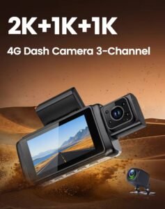 G9 Pro 3-Channel 2K 4G Touch Dash Cam