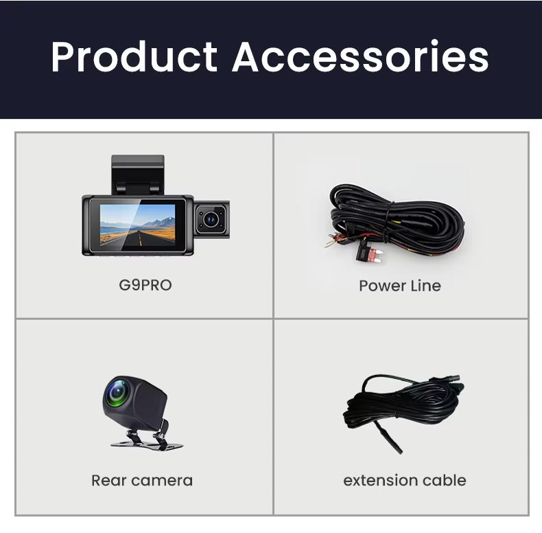 G9 Pro 3-Channel 2K 4G Touch Dash Cam image 11